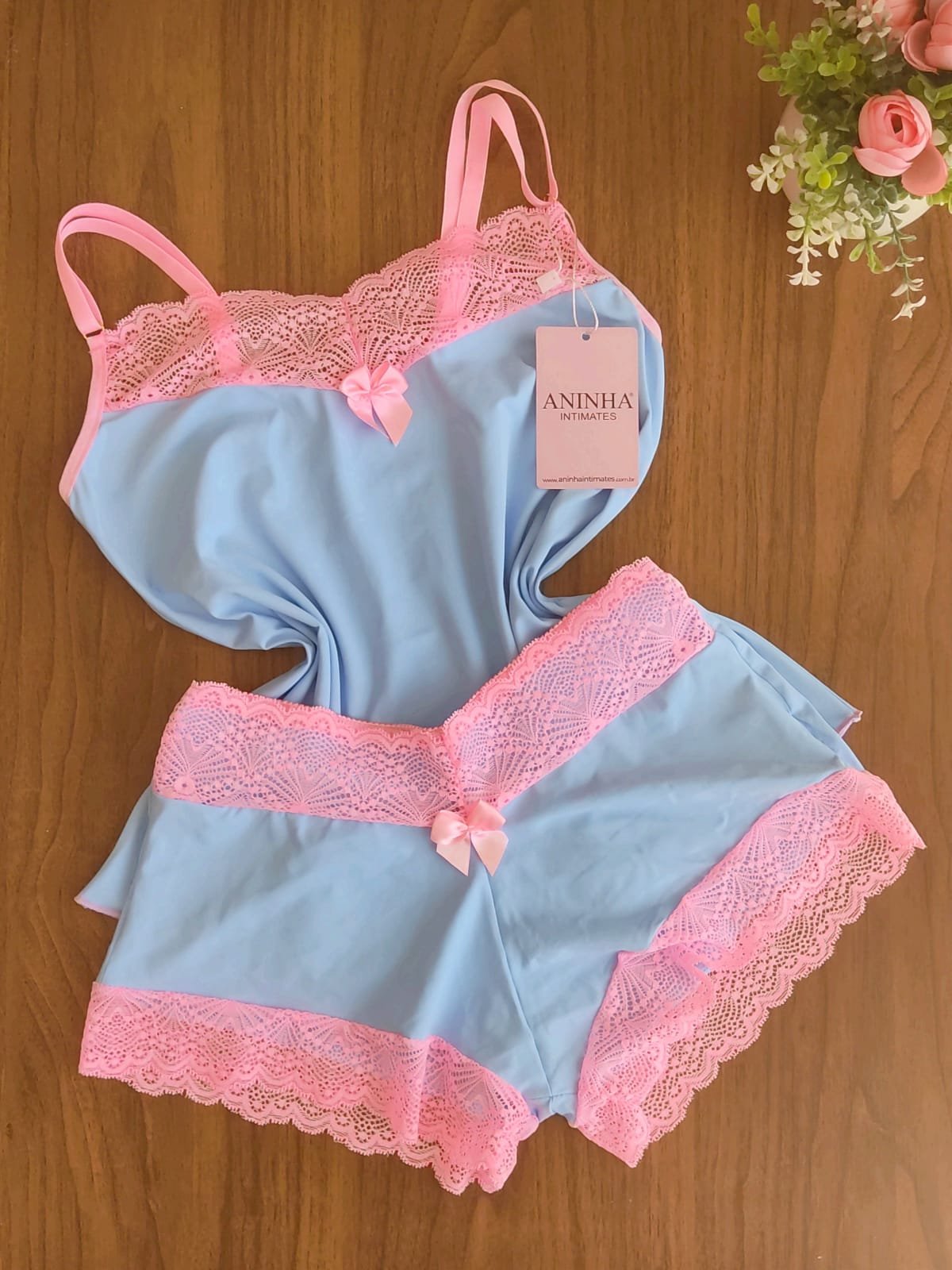 Baby Doll Bicolor Azul Frozen Rosa Babaloo Aninha Intimates Lingerie