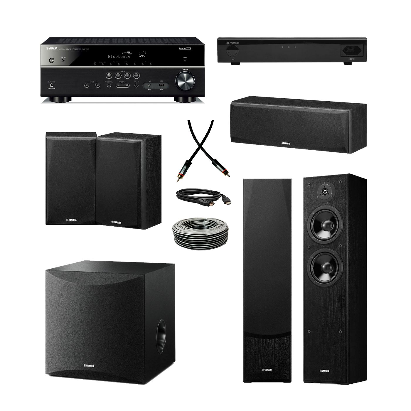 Kit Home Theater Yamaha Receiver Rx V Completo