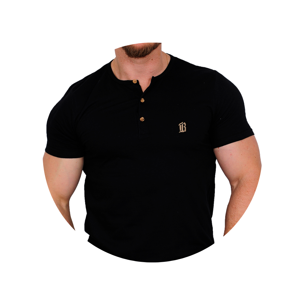 Camiseta Masculina Henley Manga Curta Bluhen Bronx