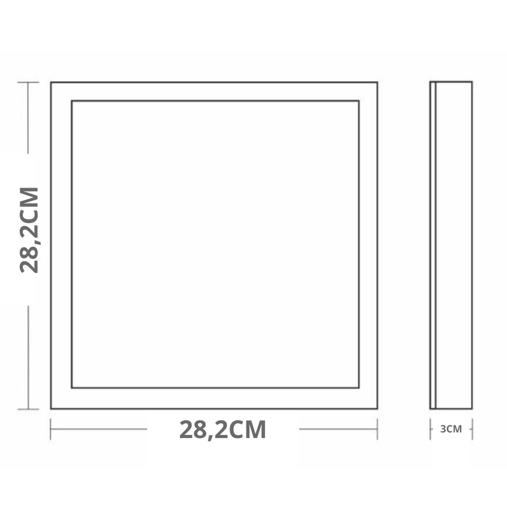 Painel Placa De Led Taschibra 24W Lys Quadrado Sobrepor Bivolt