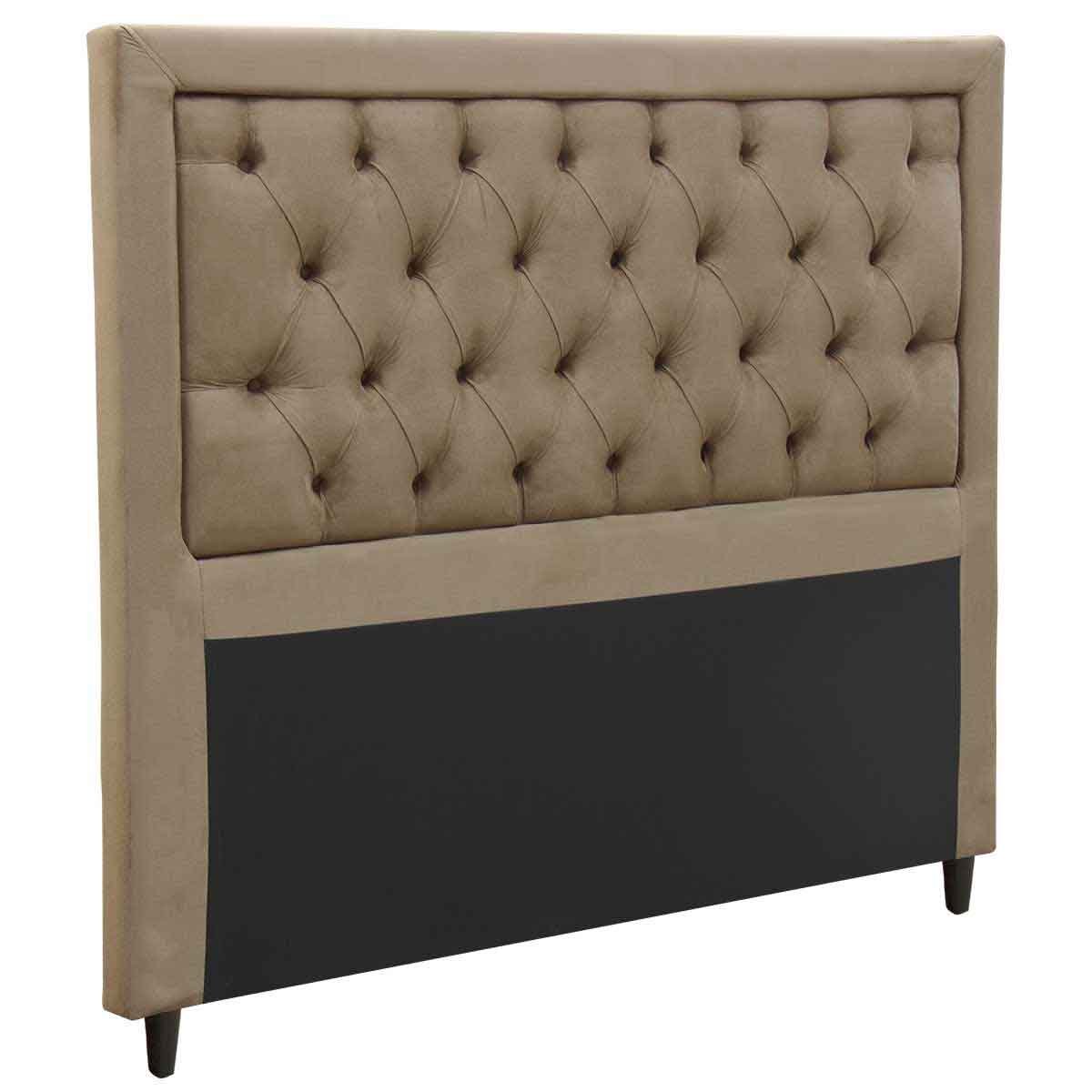 Cabeceira King Estofada Baronesa 195 Cm Casa Chick Suede Bege