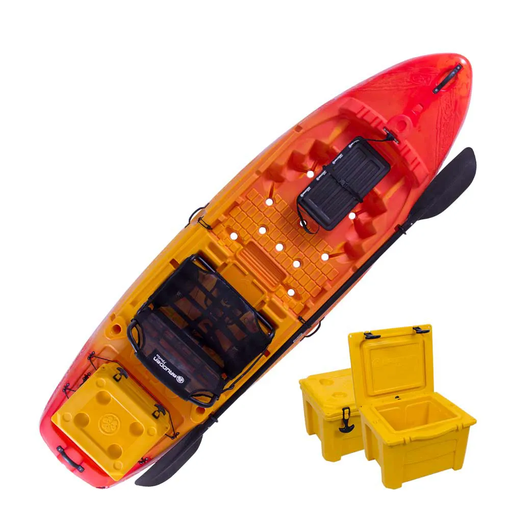 Caiaque Hunter Fishing Pro Brudden Nautica Vermelho Amarelo Combo