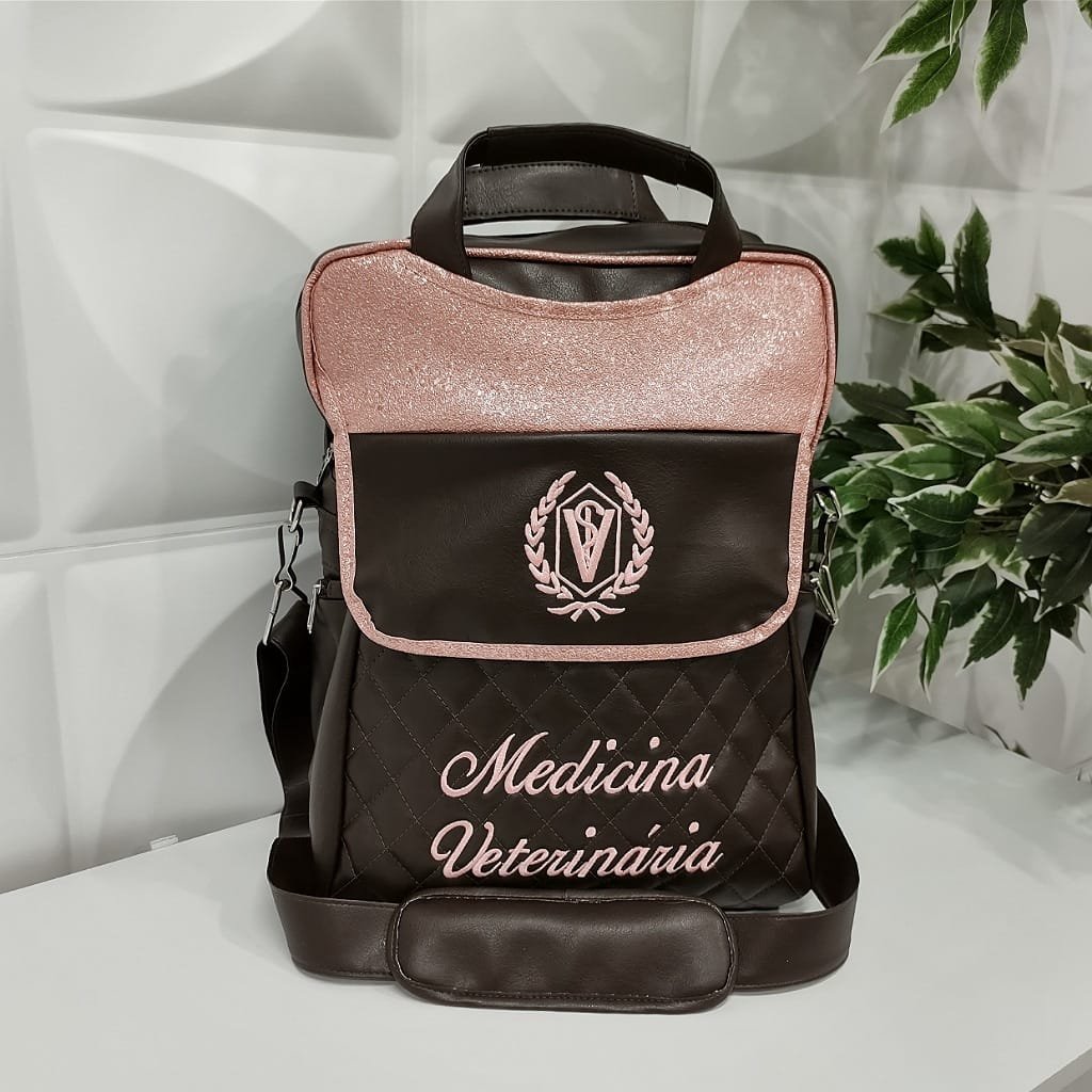 Bolsa Mochila Universit Ria Personalizada Medicina Veterin Ria Marrom