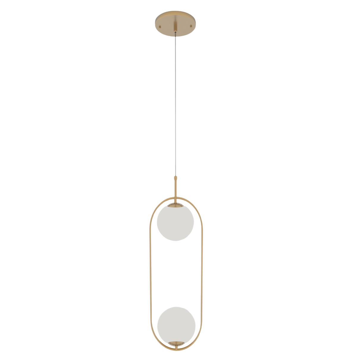 Lumin Ria Pendente Gemini Dourado Globo Vidro Spotline