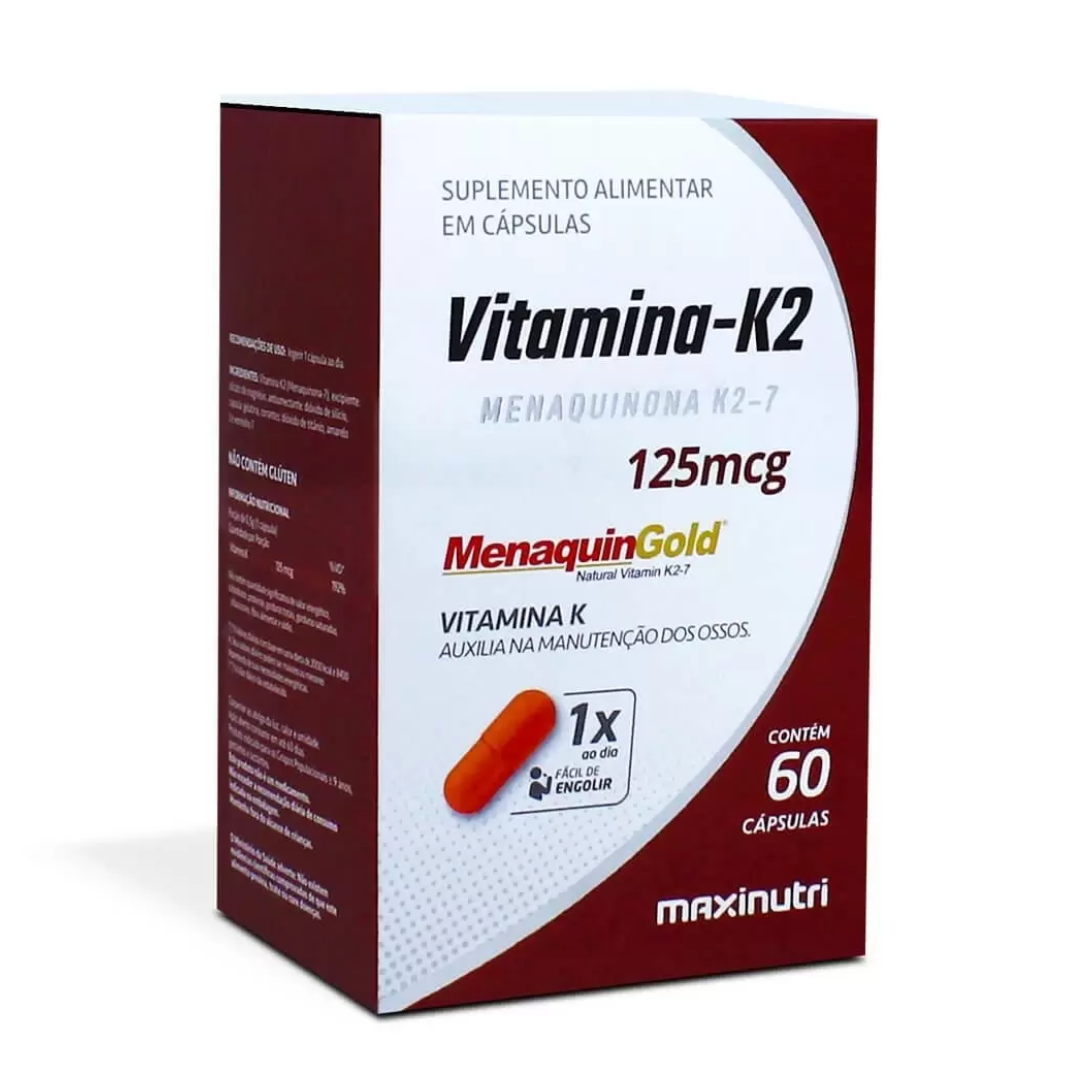 Vitamina K2 Menaquinona K2 7 Maxinutri 60 Cápsulas 125mcg