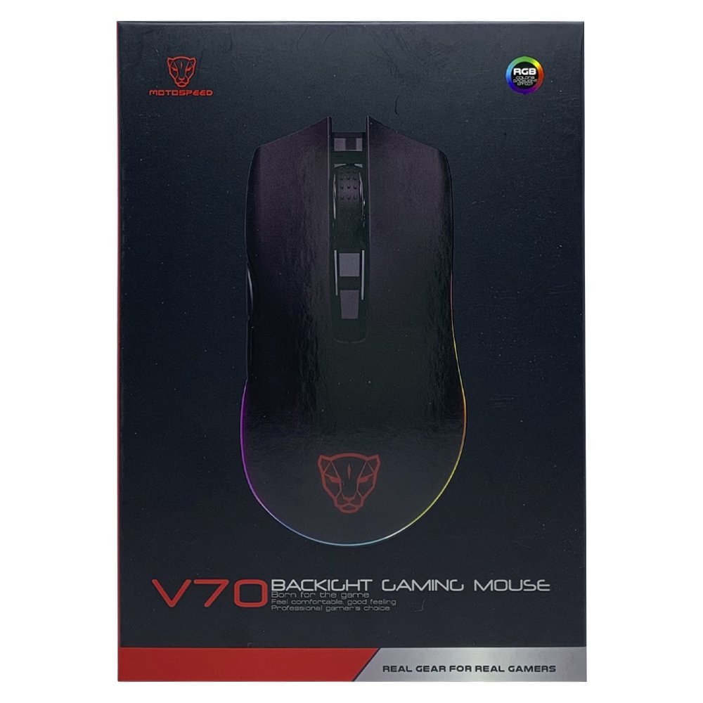 Mouse Gamer Motospeed V70 Essential Rosa 12400DPI RGB Game Mania