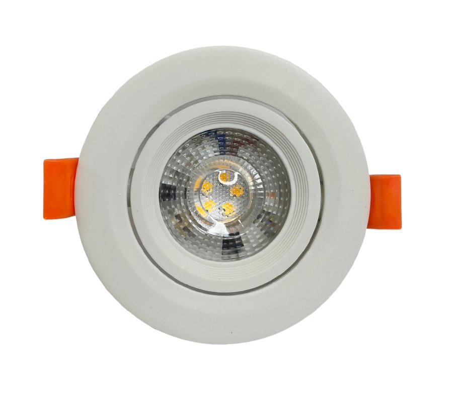 Spot Led Embutir Redondo 7w Direcionavel Branco Quente