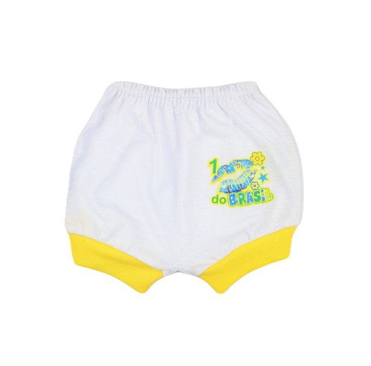 Kit Shorts Tapa Fralda Beb Brasil Baratinha Tecido Malha P M G