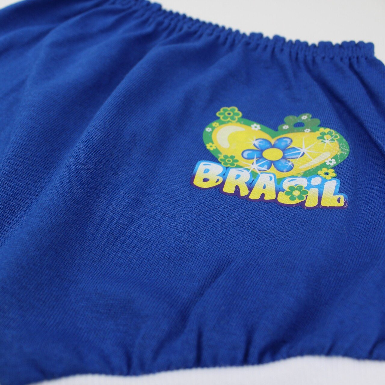 Kit Shorts Tapa Fralda Beb Brasil Baratinha Tecido Malha P M G