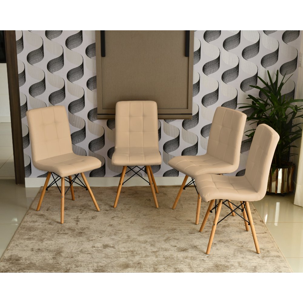 Conjunto De Mesa Dobr Vel Retr Til Volpi Cadeiras Gomos Nude