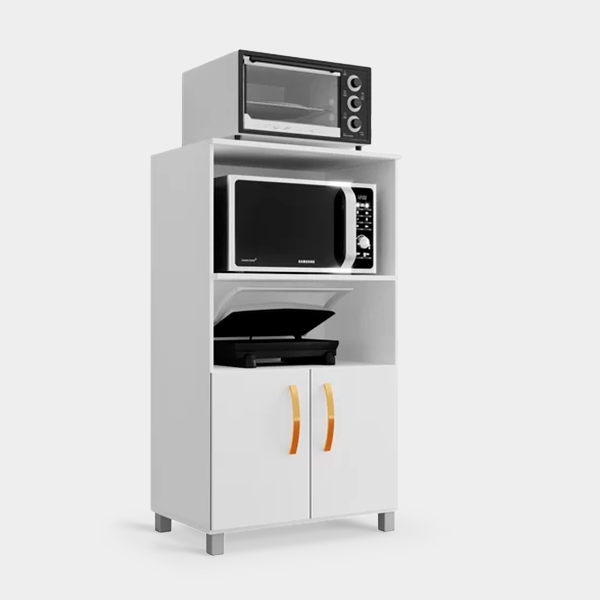 Balcão Cozinha para Forno Elétrico Microondas Multiuso 2 Portas e 4