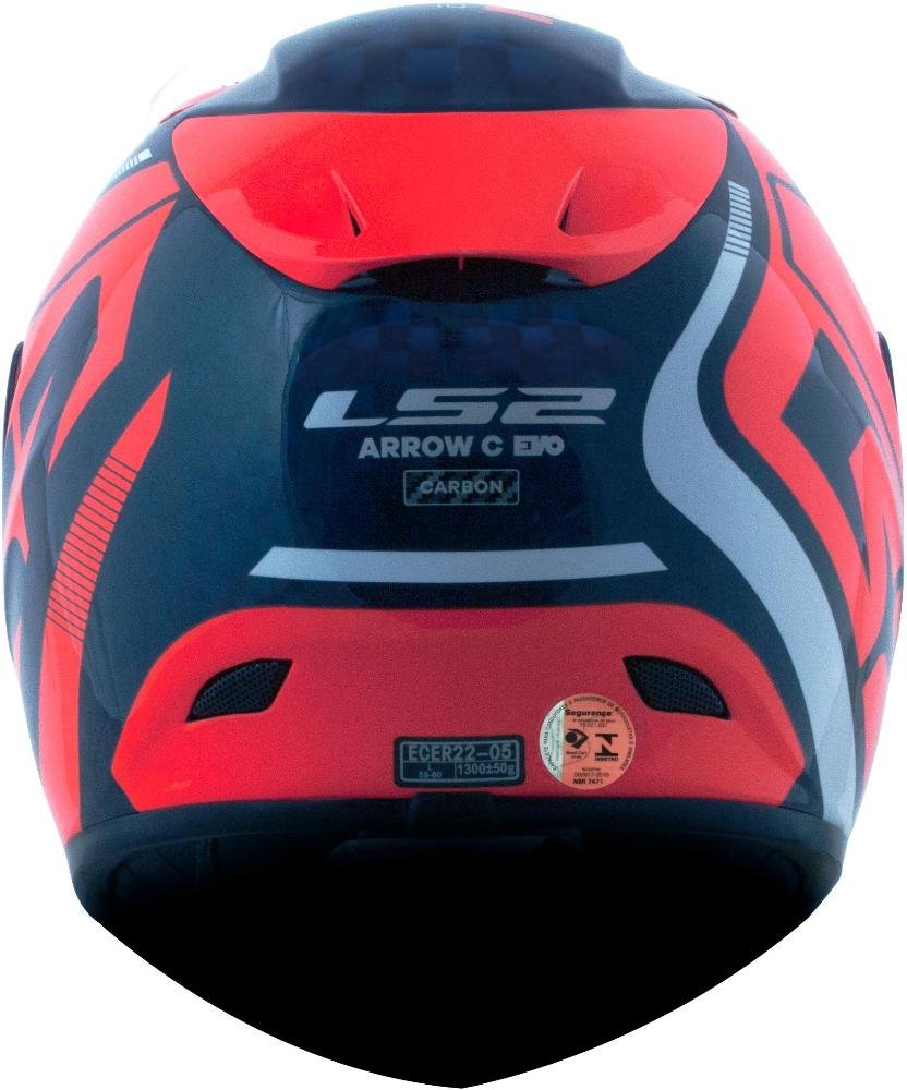 Capacete Ls Ff Arrow C Evo Sting Sem Imagem Azul Laranja