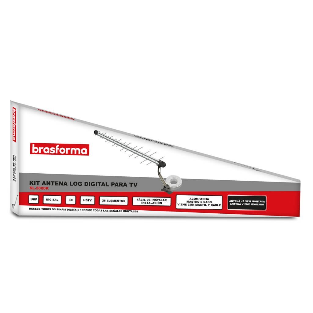 Antena Digital Externa Log 28 Elementos UHF HDTV Cabo SL 2800K