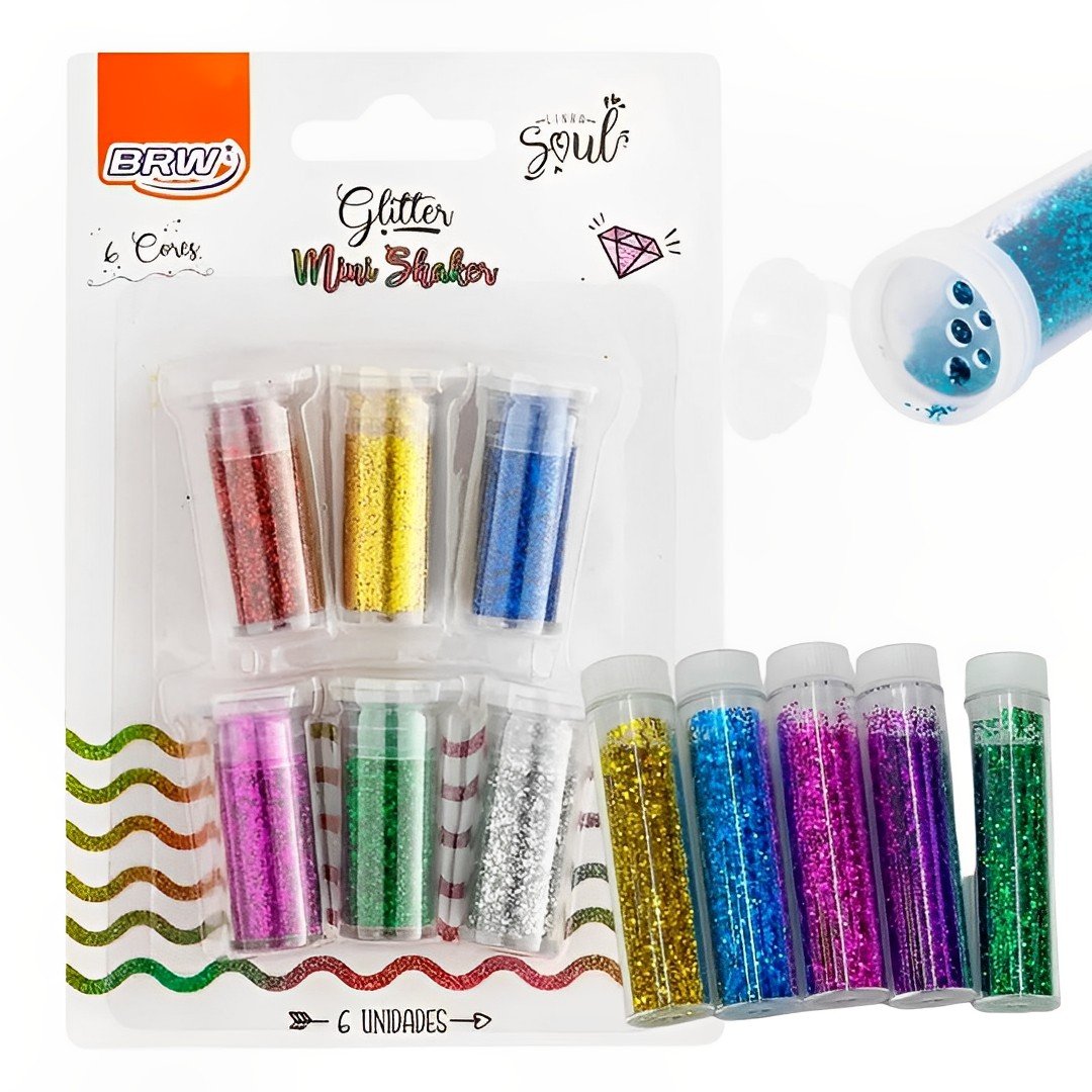 Glitter Brw Mini Shaker Unidades Cores Sortidas