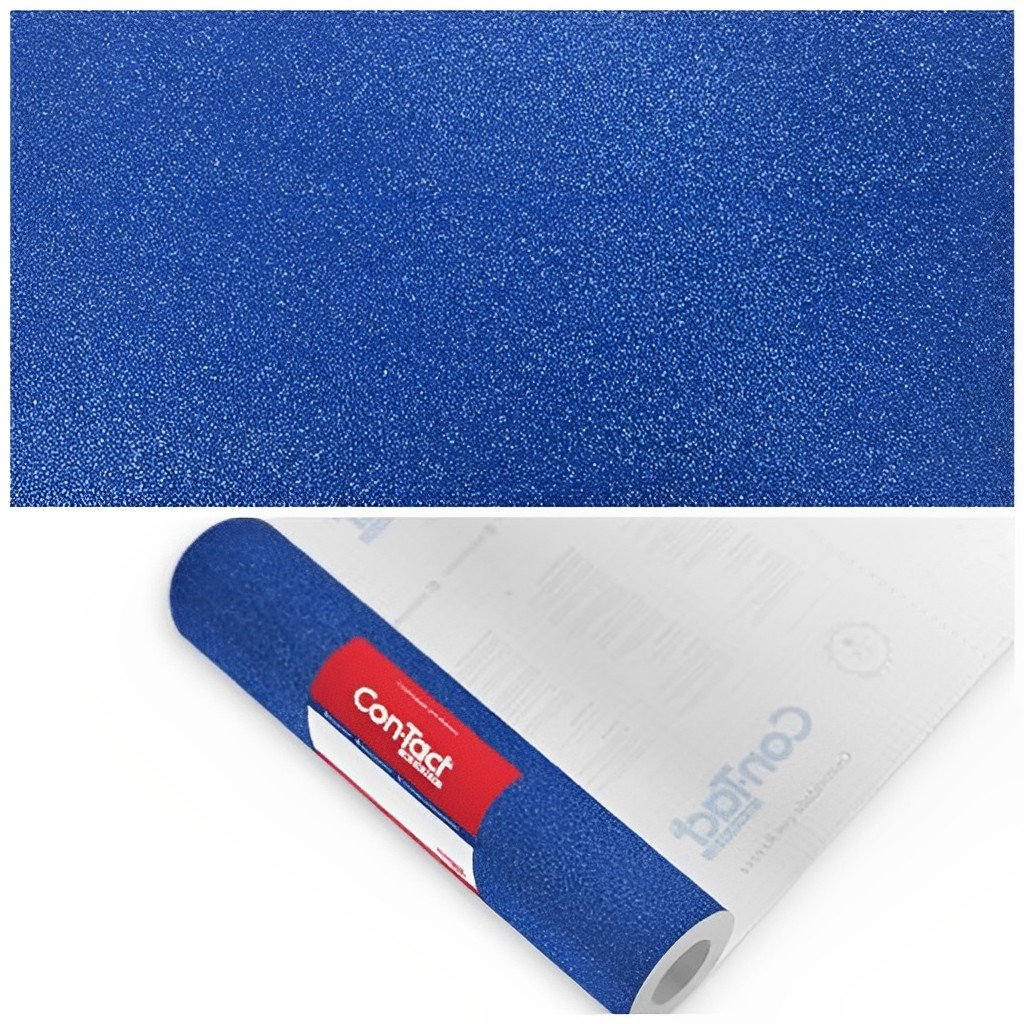 Papel Con Tact 45cm X 10m Glitter Azul Royal