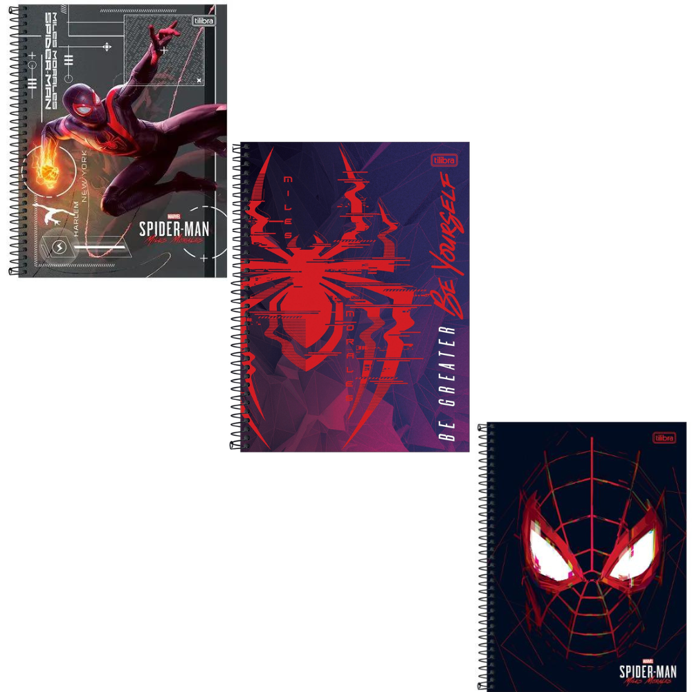 Caderno Universitário Tilibra Spider Game 1 Matéria 80 Folhas