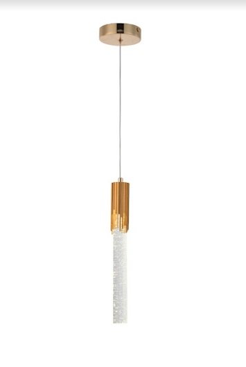 Pendente Led Cm W K Bivolt Metal Cristal Dourado Cabo M