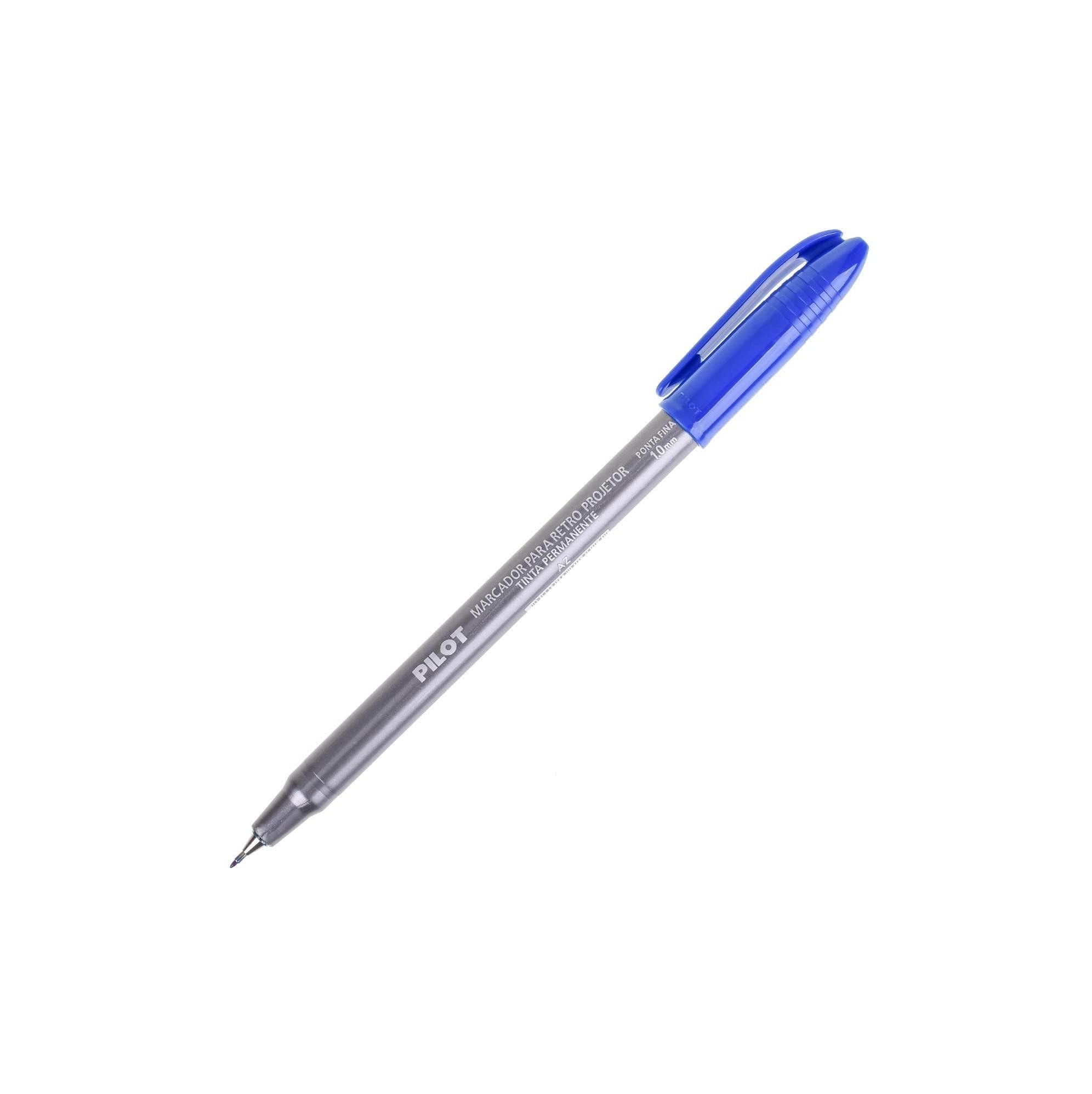 Caneta Marcador Para Retroprojetor Permanente 1 0mm Pilot Azul