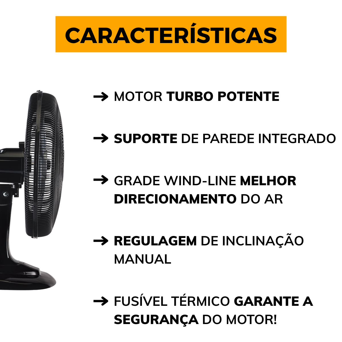 Ventilador De Mesa Ventisol Turbo 50Cm Preto 6Pás