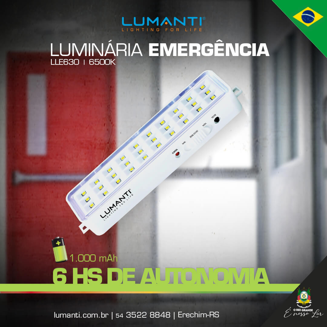 Luminária de Emergência 30 Leds 2W 100 Lumens