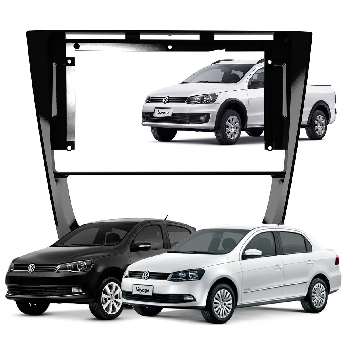 Moldura De Painel Polegadas Vw Gol Saveiro Voyage G