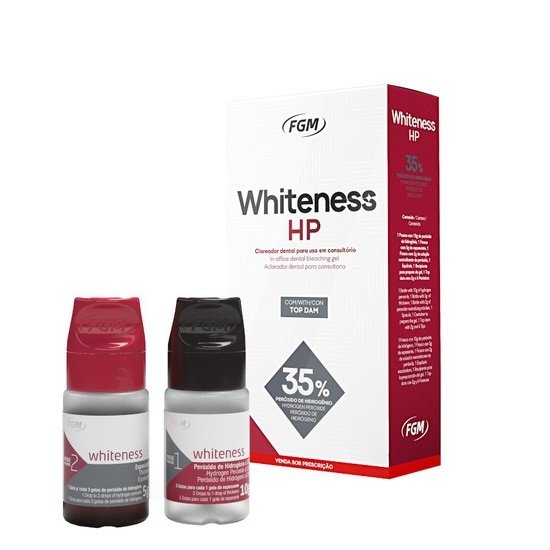 Kit Whiteness Hp 35 Peróxido De Hidrogênio Top Dam FGM 1004