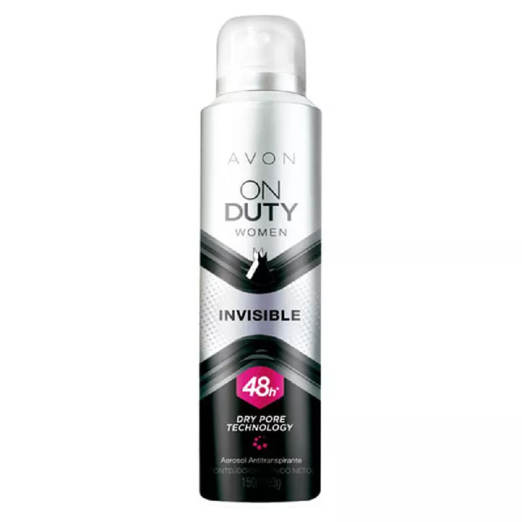 Desodorante Aerossol Antitranspirante Avon On Duty Women Invisible 150ML