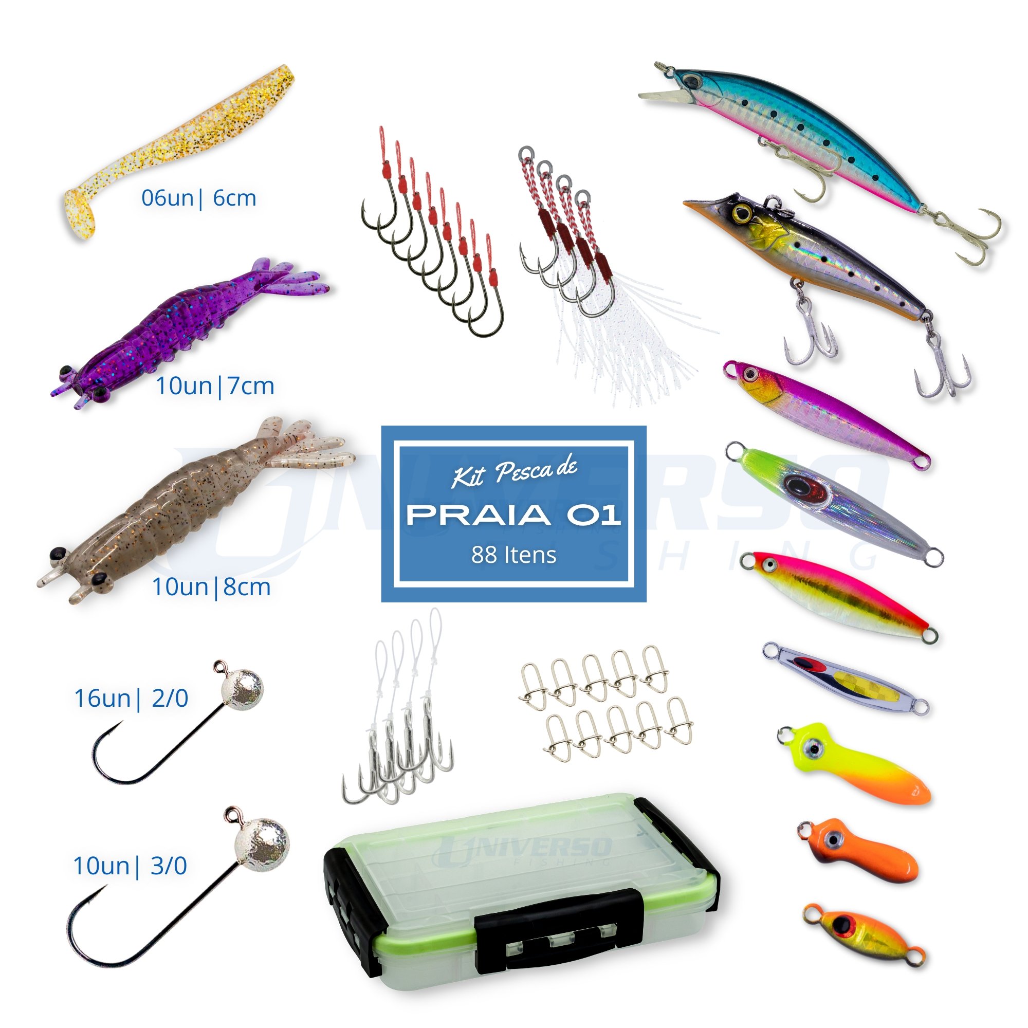 Kit De Iscas Para Pesca De Praia Itens By Universo Fishing