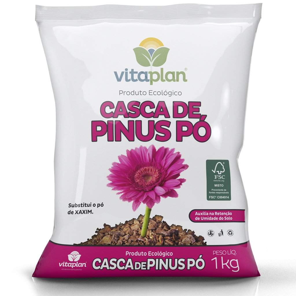 Saco Substrato Vitaplan Produto Ecológico Casca de Pinus Pó