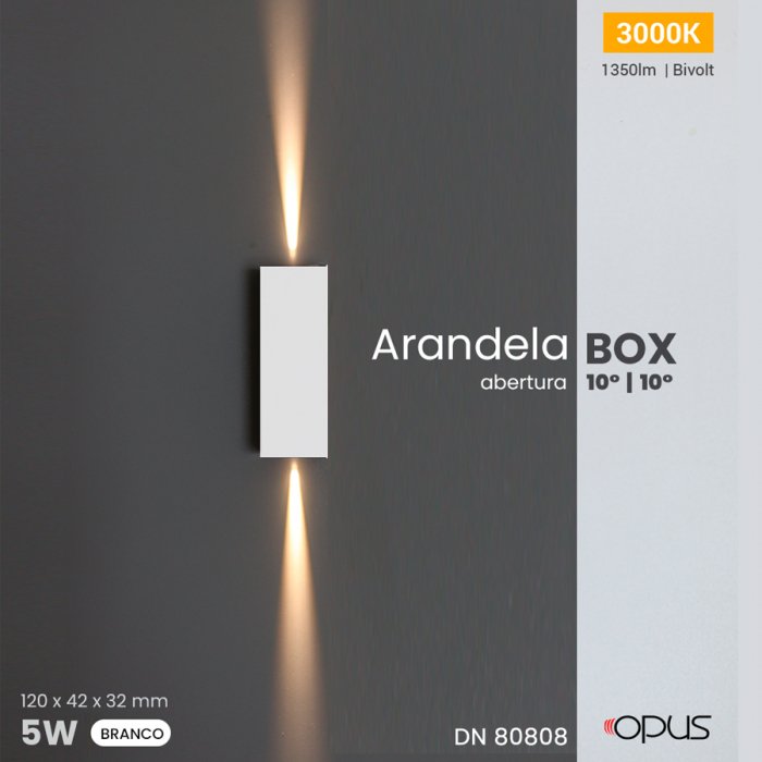 Arandela Led Box Facho Duplo K W Bivolt X X Cm Policarbonato