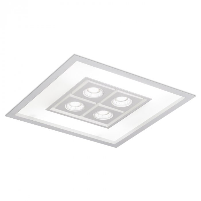 LUMINÁRIA DE EMBUTIR FOCUS MIX QUADR 8 BULBO 4 DICROICA PAR16