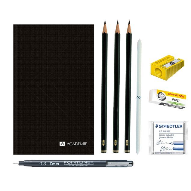 kit de desenho sketch book tilibra essential a5 para iniciantes