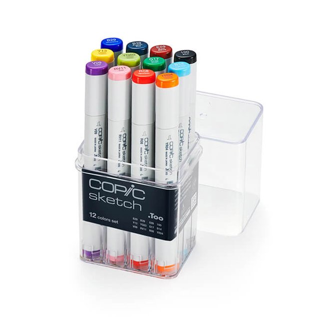 kit marcadores copic 12 cores basicas