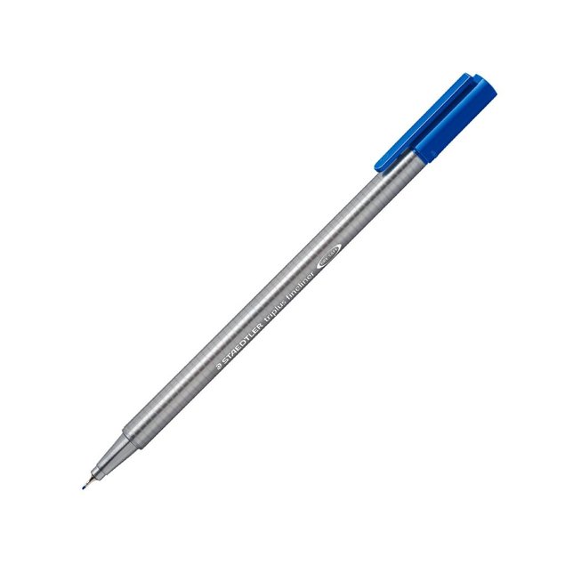 caneta fineliner staedtler triplus 334 03 azul