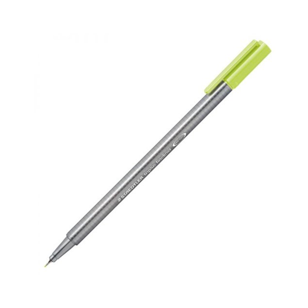 caneta fineliner staedtler triplus 334 53 verde limao