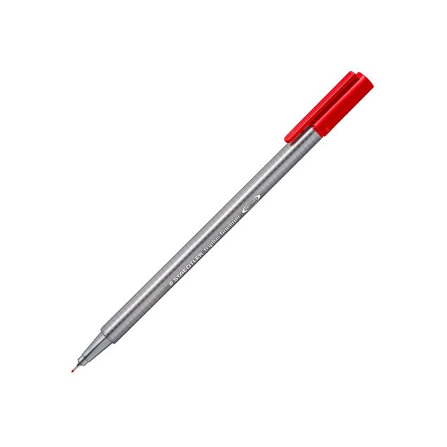 caneta fineliner staedtler triplus 334 02 vermelho