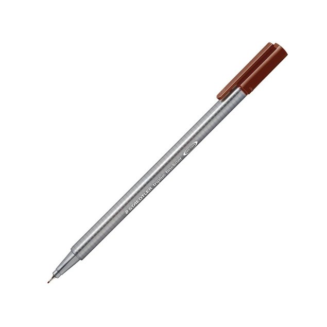 caneta fineliner staedtler triplus 334 76 marrom
