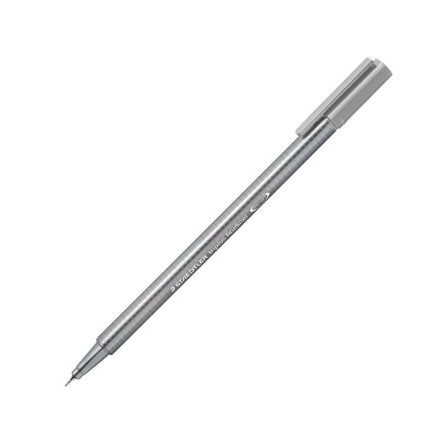 caneta fineliner staedtler triplus 334 82 cinza claro