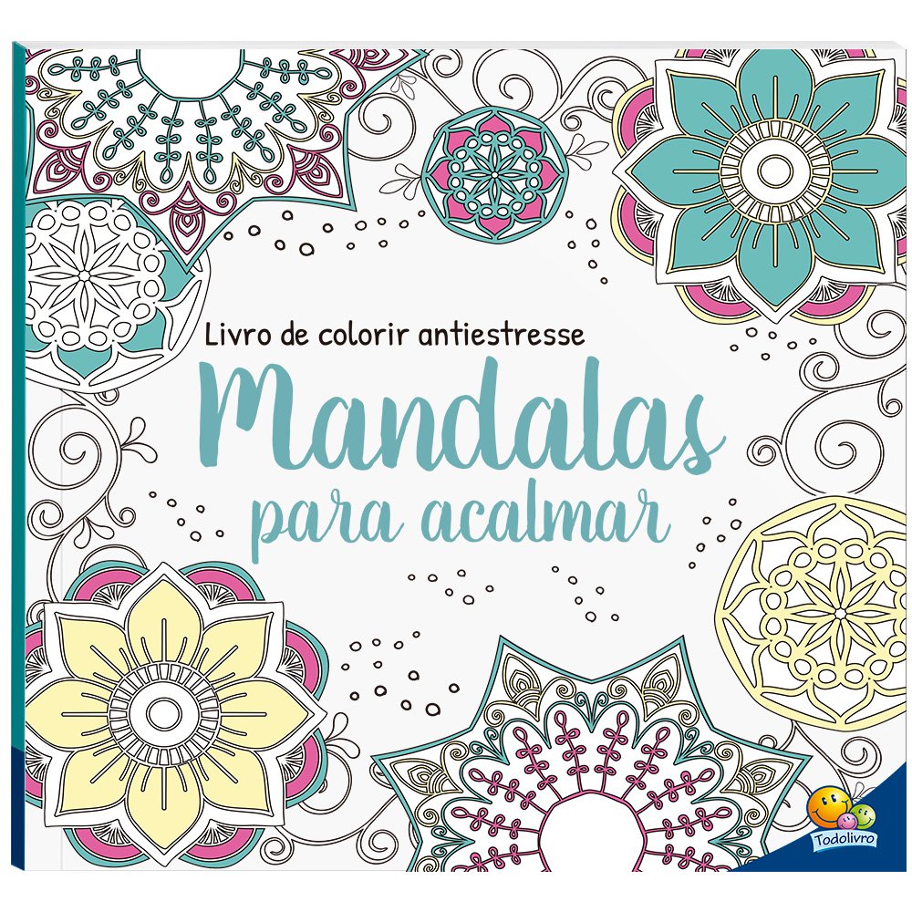 Bloco com Desenhos Mandalas e Lápis para Pintar