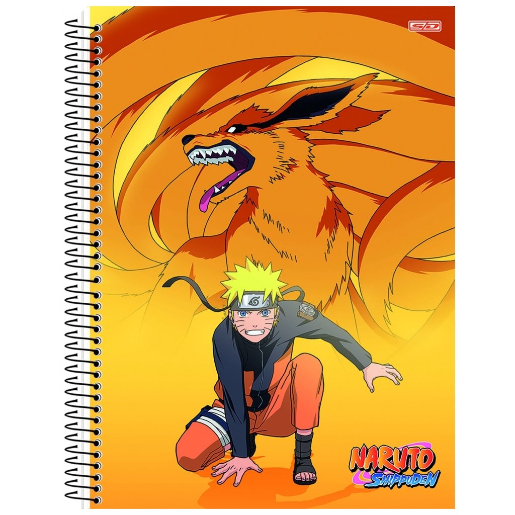 Caderno Espiral Universitário 10 Matérias Naruto 160 Folhas