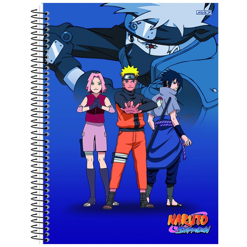 Kit 5 Cadernos Naruto Shippuden + Caderno Desenho Naruto Sd