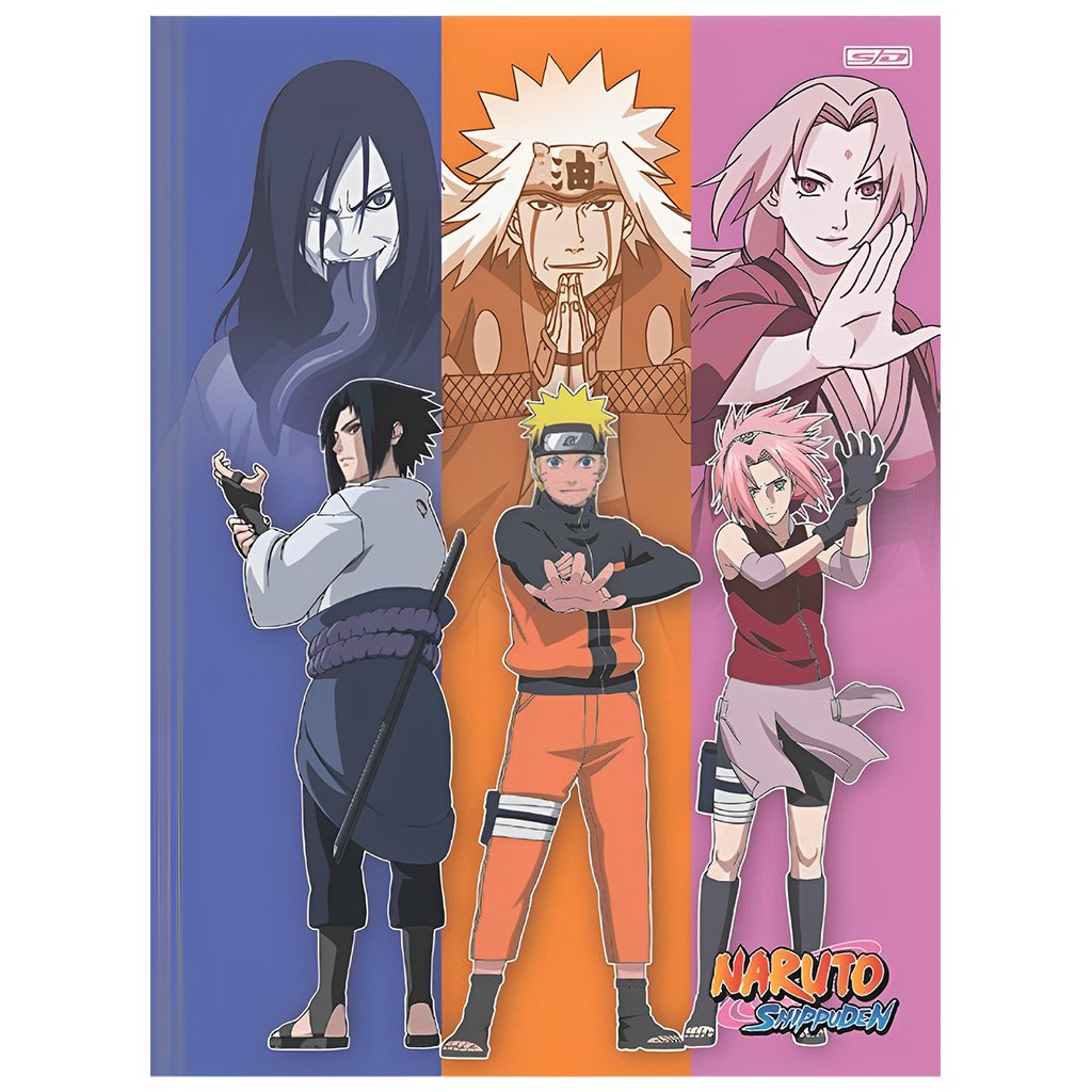 Caderno Naruto 1/4 Brochura Pequeno Capa Dura 80 Folhas SD