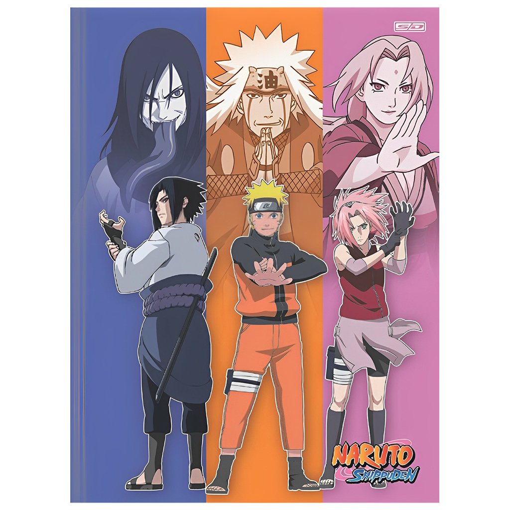 Kit 5 Cadernos Naruto Shippuden + Caderno Desenho Naruto - sd em