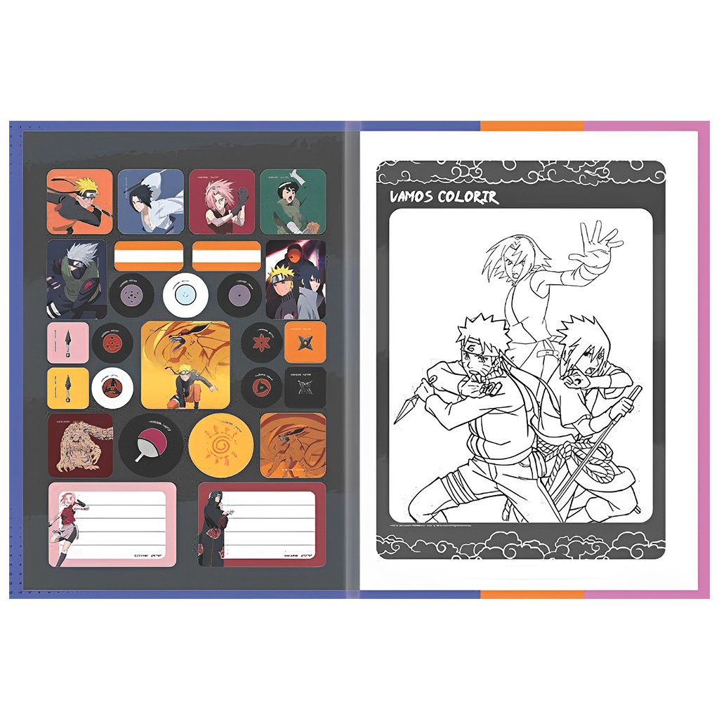 Caderno de Linguagem São Domingos Naruto Brochura 1/4 80 Folhas - Destro