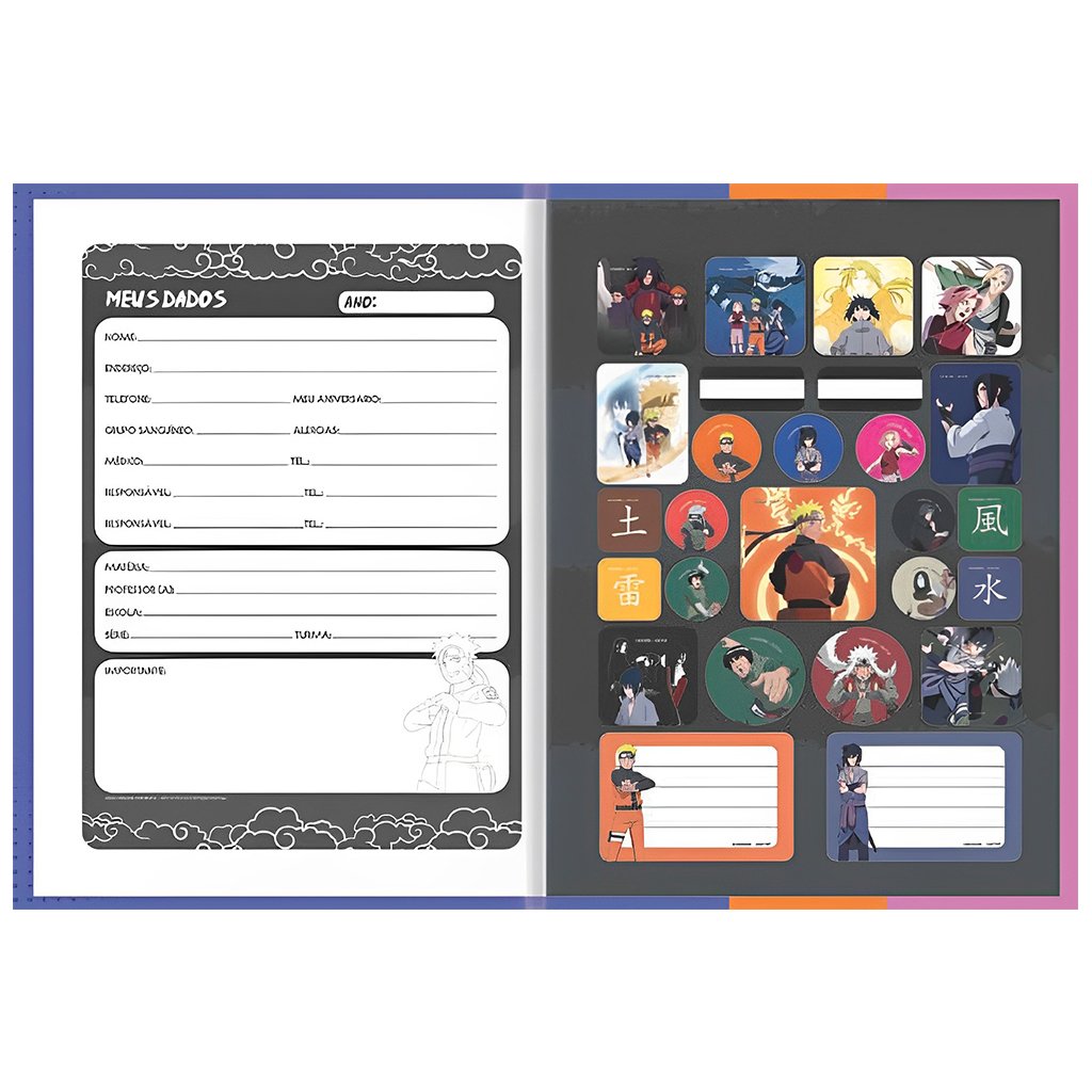 Caderno Brochura Pequeno 1/4 Anime Naruto Shippuden 80 Folhas - São Domingos