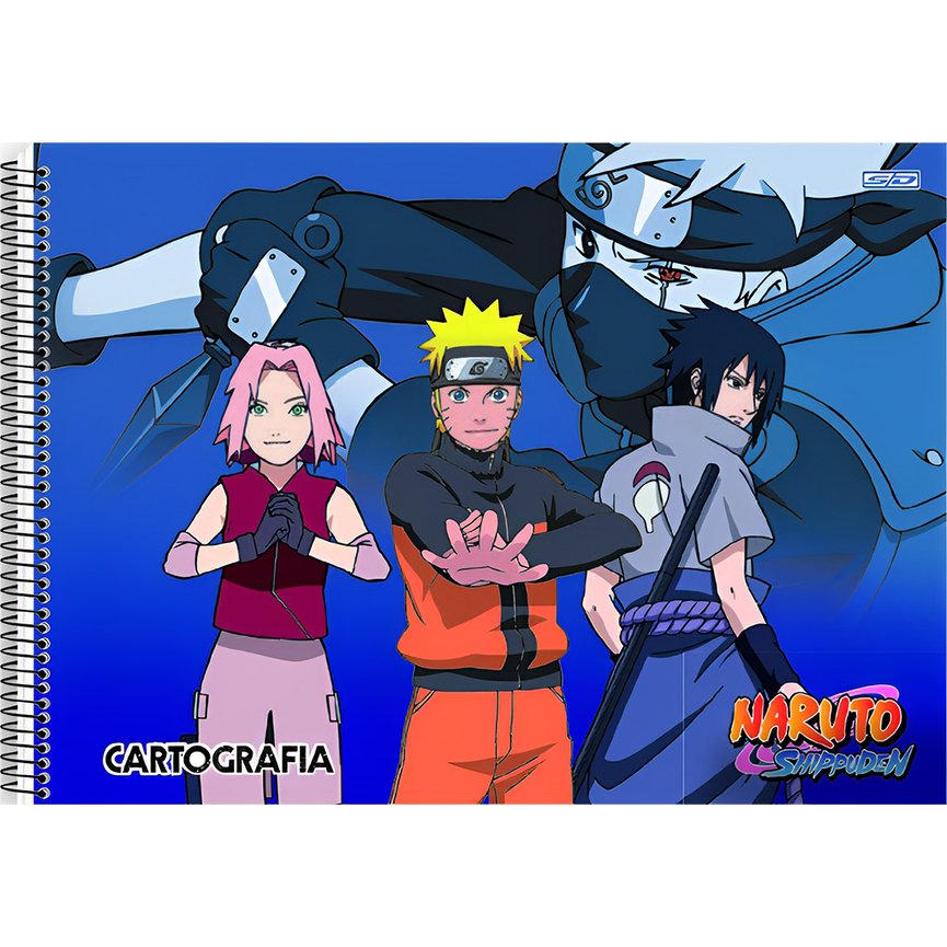 Caderno São Domingos Cartografia e Desenho Naruto C/60 Folhas