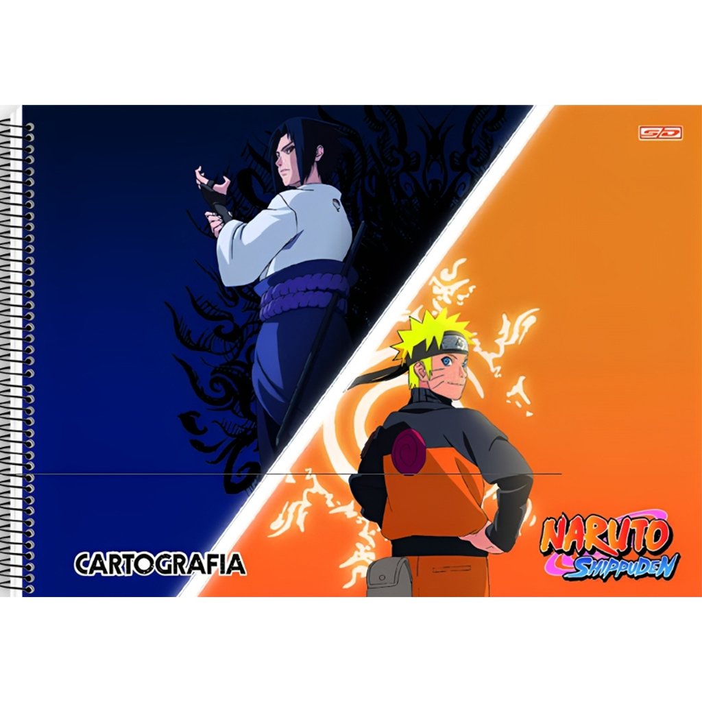 Caderno Cartografia e desenho Naruto shippuden São Domingos 60 folhas -  MundoLápis