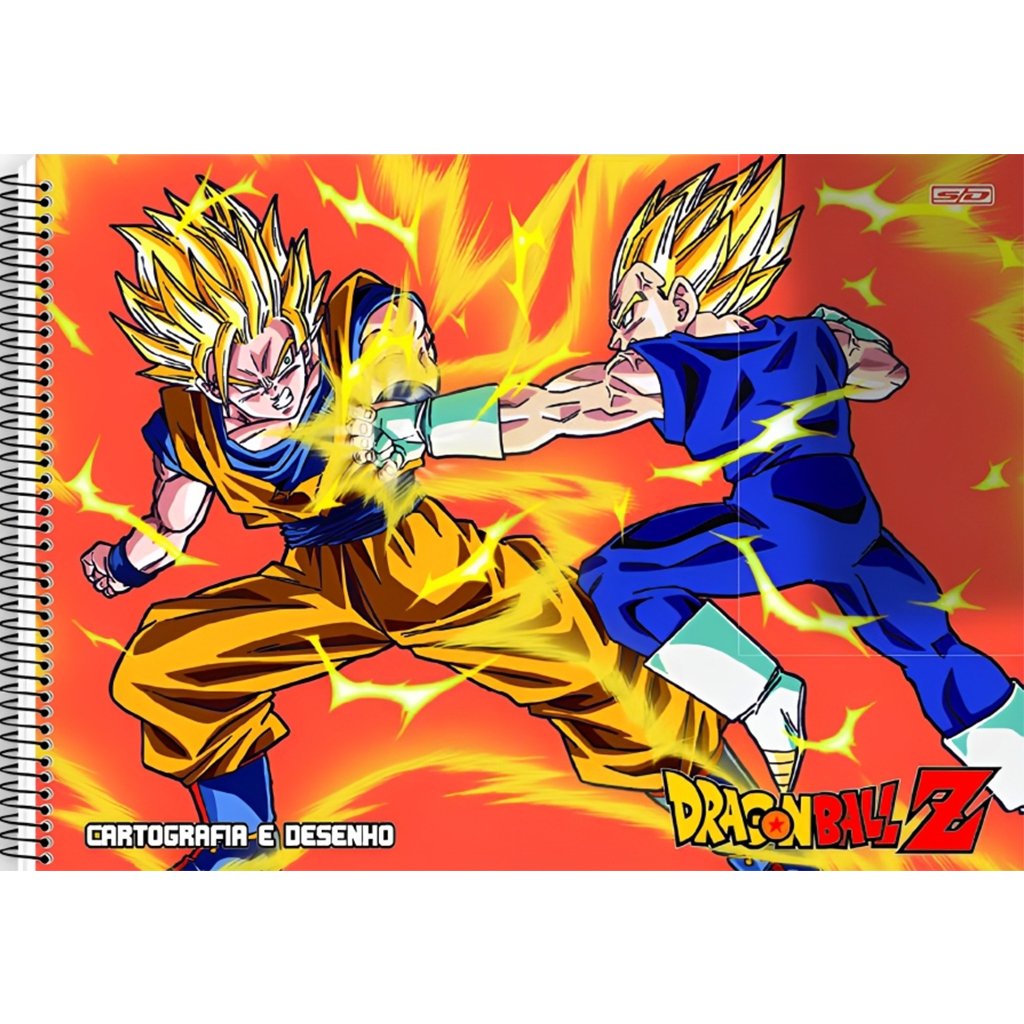 Caderno Cartografia Desenho Espiral São Domingos Dragon Ball Z Com 60 Folhas