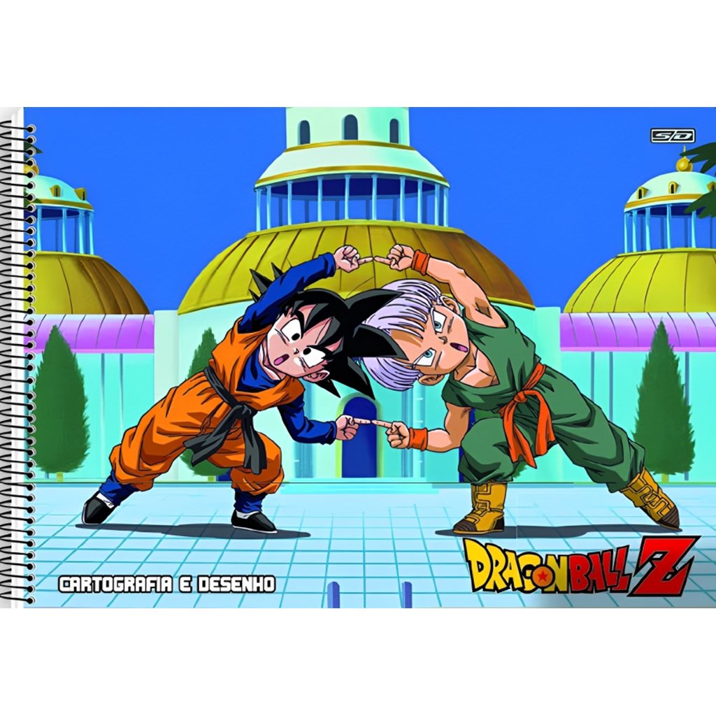 Caderno Cartografia Desenho Espiral São Domingos Dragon Ball Z Com 60 Folhas