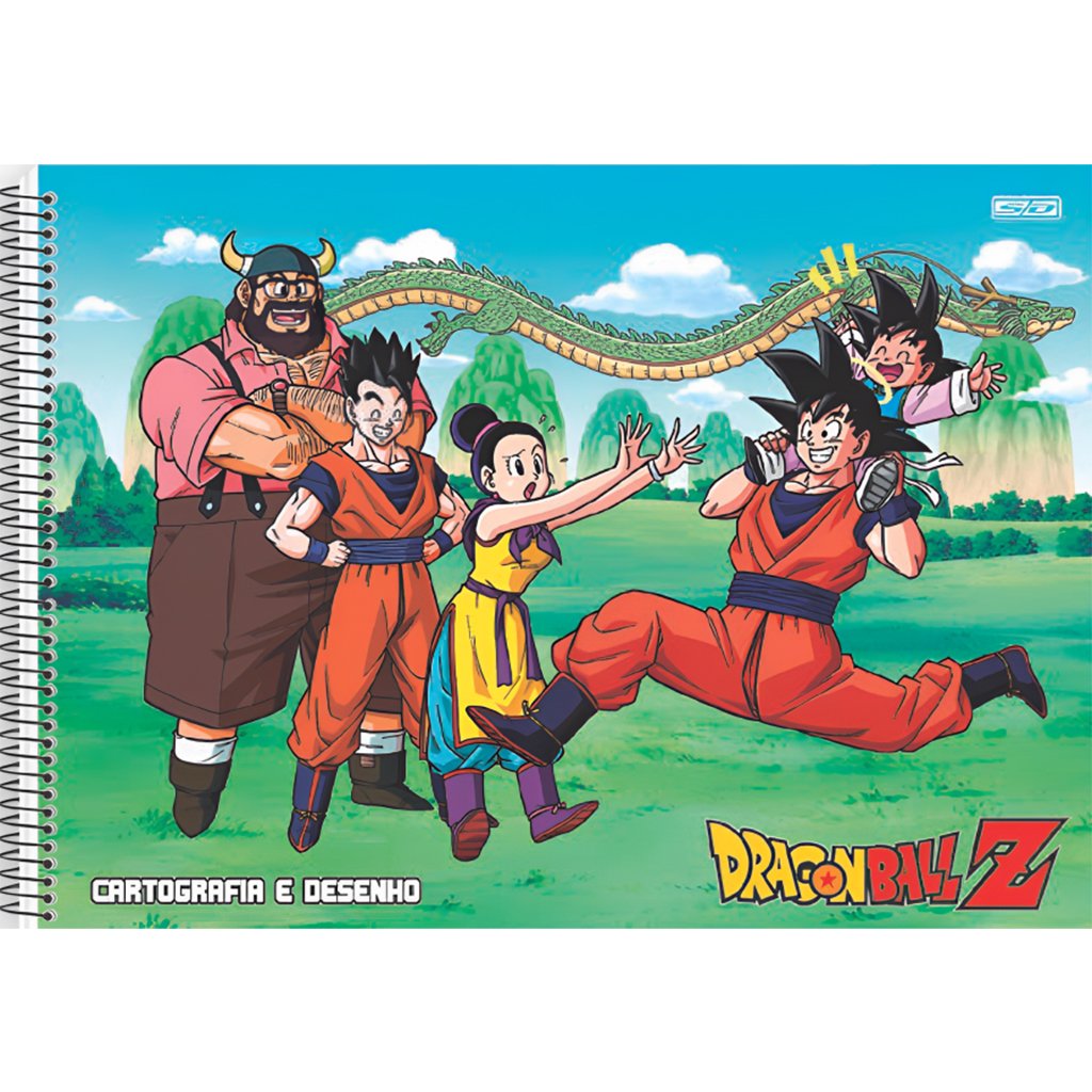 Caderno Cartografia Desenho Espiral São Domingos Dragon Ball Z Com 60 Folhas